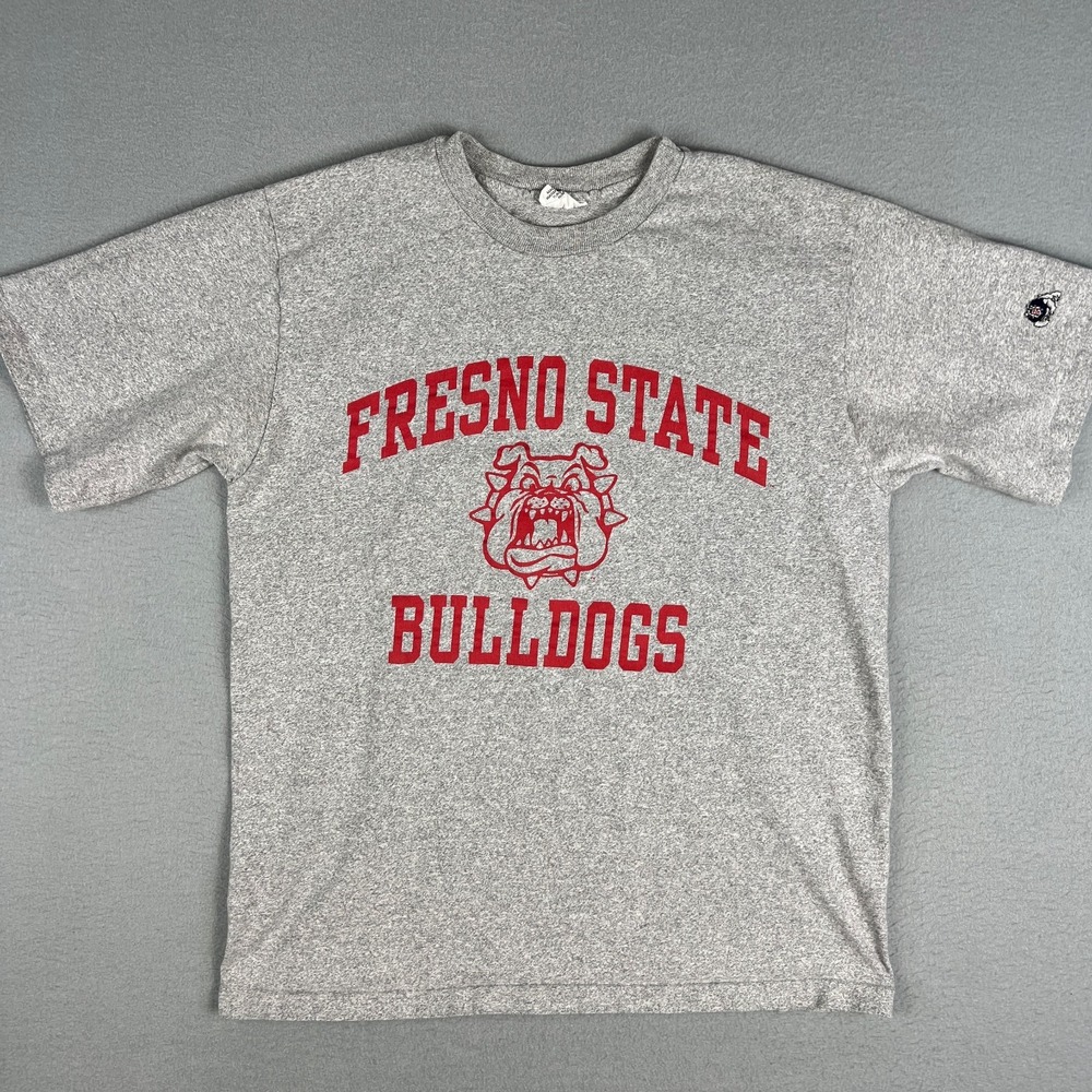 VTG Fresno State Bulldogs T Shirt Fits M Gray 1990s Cotton Exchange College USA